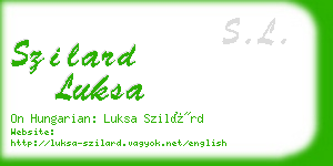 szilard luksa business card